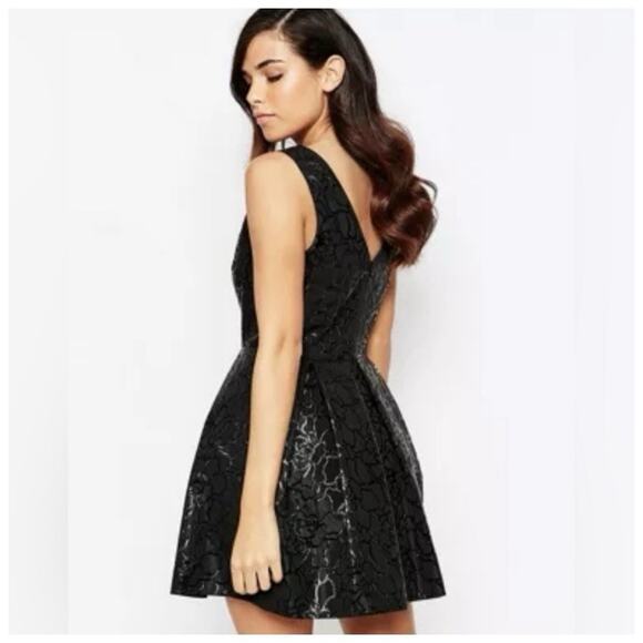 Eva Mendes Womens Black Fit Flare Dress Sleeveless Size 4 - Picture 2 of 12